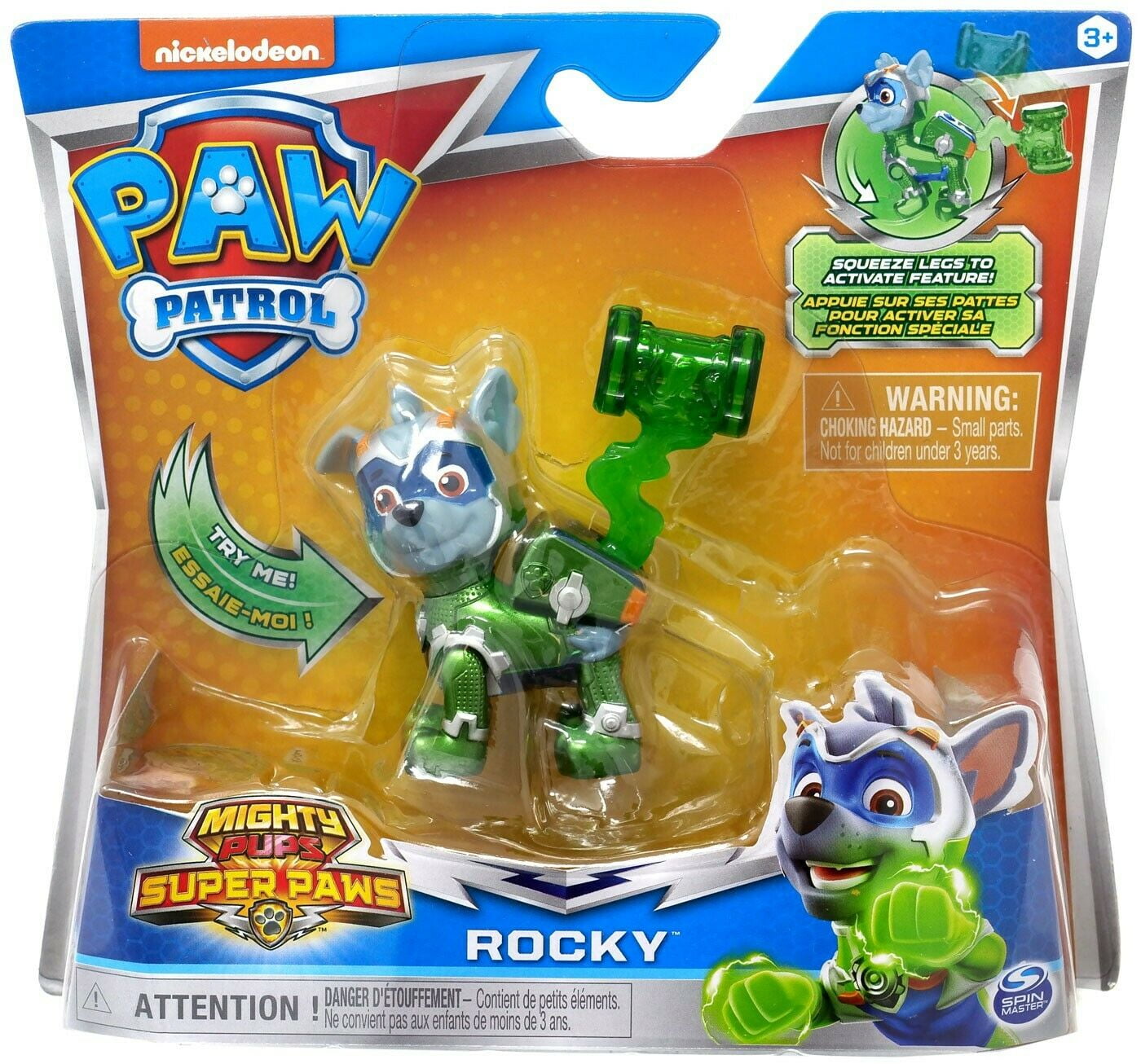 Paw Patrol Mighty Pups Super Paws Rocky Figure - Walmart.com - Walmart.com