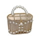thumbnail image 2 of Bolso tipo cubo Fernando con asa de cuentas para boda fiesta graduación Beige, 2 of 8