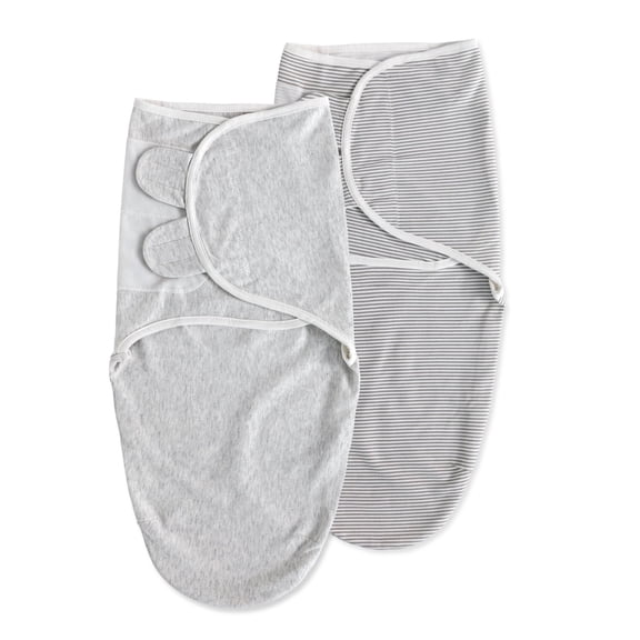 Egmao Baby Swaddle 100% Cotton Sleeping Bag Blankets for Newborn Infant Boys Girls 0-3 Months Unisex 2-Pack, Grey Stripe