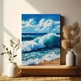 thumbnail image 6 of UXIEQU Ocean Wave Embroidery Canvas Wall Art 15.75x11.81 Inches, 6 of 8