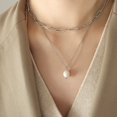 thumbnail image 1 of Colgante de perlas de agua dulce de estilo frío de moda europea y americana, collar apilado de múltiples capas, collar de clavícula de acero de titanio para mujer, 1 of 6
