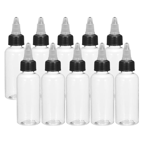 Uxcell 10Pcs 2oz/60ml Botellas de Compresión, Botellas de Dispensación Claras con Tapas de Rosca, Plástico