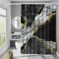 thumbnail image 6 of HBBKVI Thickened Shower Curtain with Hooks Geometric Digital Printed Shower Curtain Bathroom Partition Shower Curtain Black Shower Curtain 71" x 71", 6 of 6