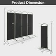 thumbnail image 3 of Costway 4 Panels Folding Room Divider 6 Ft Tall Fabric Privacy Screen Black, 3 of 10