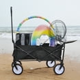 thumbnail image 4 of Folding Wagon Cart, Portable Large Capacity Beach Wagon, Heavy Duty Utility Collapsible Wagon with All-Terrain Wheels, Outdoor Garden Cart Foldable Wagon for Sports, Shopping, Camping, 4 of 9