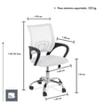 thumbnail image 3 of Silla de Escritorio Ergonómica Big Room Mesh Para oficina transpirable giro 360 blanco, 3 of 8