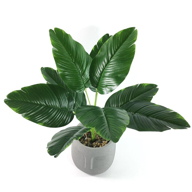Planta artificial realista sin maceta: decoración del hogar de plantas tropicales falsas de plástico