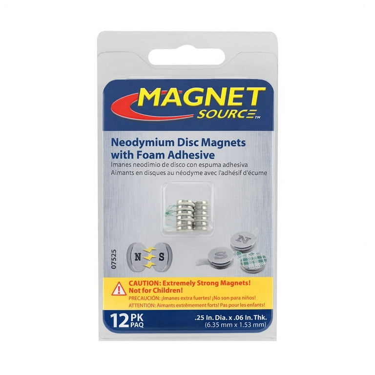 Master Magnet 1 in. Dia Black Disc Magnet (6 per Pack) 96254 - The