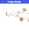thumbnail image 5 of Vocoste Dainty Layered Bracelets for Women Flat Snake Chain Bracelet Star Moon Pendant Gifts Gold Tone 1Set, 5 of 6
