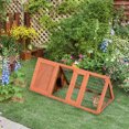 thumbnail image 2 of PawHut 47" Triangular Wooden Rabbit Hutch Bunny Guinea Pig House Small Animal Cage Backyard Garden Habitat, 2 of 10