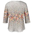 thumbnail image 5 of ADSSDQ Plus Size Boho Tops For Women 3/4 Sleeves Casual Summer Floral Graphic Cotton Tshirts With Pocket V Neck Shirt Elbow Length Fall Womens Dressy Blouses Oversized Sweatshirt Khaki XL, 5 of 5