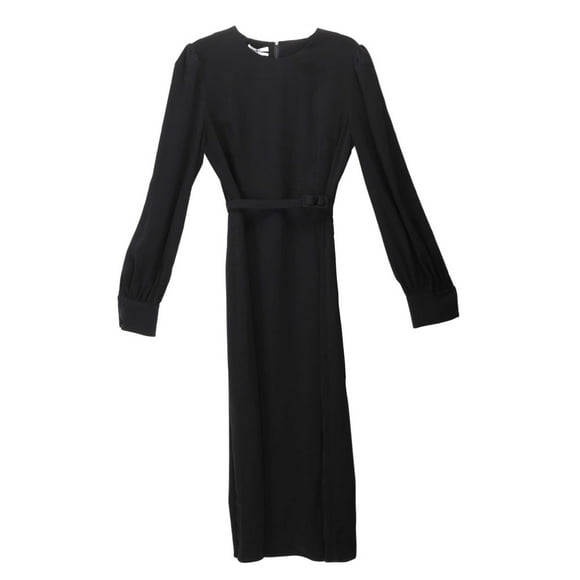 CO Essentials Women's Black Long Sleeved Pleated Panel Dress - M