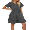 thumbnail image 4 of Women‘s Short Sleeve Swing Dress with Floral Tiered Pattern for Summer, 4 of 7