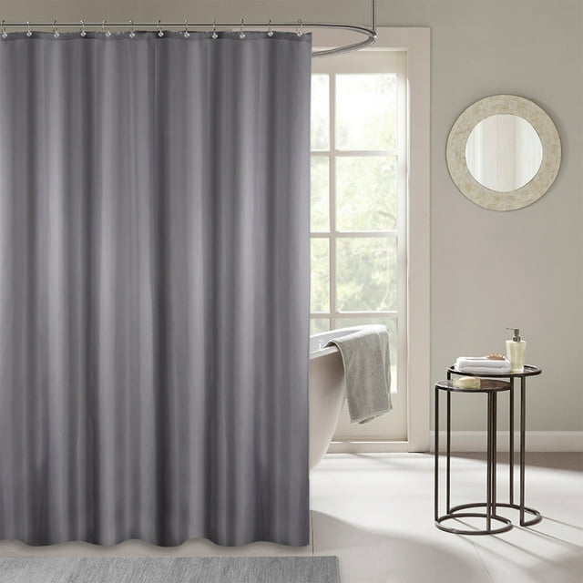 Polyester Shower Curtain, Quick-Drying Water Repellent with Weighted Hem, Short Bathroom Curtain Set with 12 Hooks for Easy Installation, Machine Washable, Blue/Yellow/White