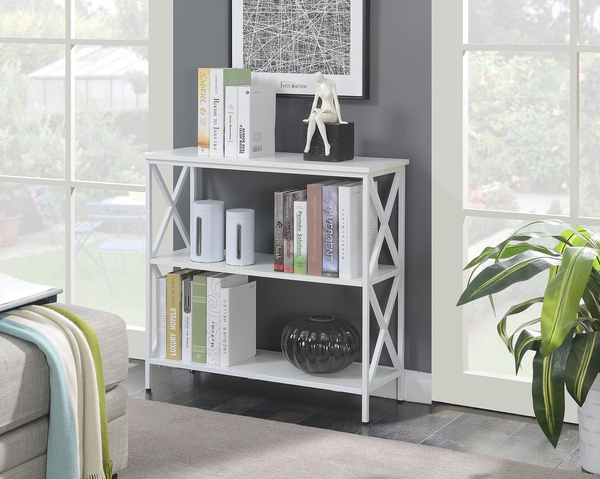 Convenience Concepts Tucson 3 Tier Bookcase, White