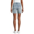 thumbnail image 3 of Time And Tru Women's Mid-Rise Raw Hem Shorts Sizes 2-20, 3 of 5