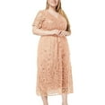 thumbnail image 2 of UPPADA Women Plus Size Maxi Dress Cocktail Wedding Guest Dress Short Sleeve Wrap V Neck Formal Dress High Low Split Ruffle Long Dress for Curvy Women Beige,XXXXXL, 2 of 6