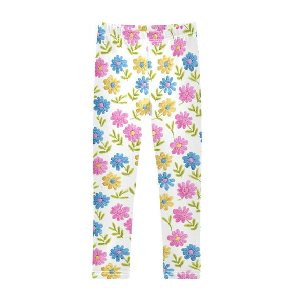 joogoo Girls' Leggings Daisy Flowers Yoga Pants 6T