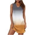 thumbnail image 2 of Liquidation d'Été 2025! Robe Grande Taille pour Femmes, Liquidation d'Été pour Femmes, Robe d'Été Sexy Mode Imprimée Sans Manches Col en V, 2 of 5