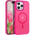 thumbnail image 1 of YWC-Case pour iPhone 14 Pro, [Compatible avec MagSafe] Mince Translucide Mat Magnétique Antichoc Protecteur Antidérapant Femmes Hommes Étui pour iPhone 14 Pro 6.1 Pouces, Rose Vif, 1 of 4