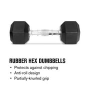 Weider Rubber Hex Dumbbell, 45 lbs - Sold Individually