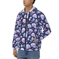 thumbnail image 3 of Honeii Skull crystal flower Print Hoodies for Men, Pullover & Full Zip, Breathable Zip up Hoodie, Sweatshirt-Large, 3 of 5