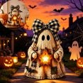 thumbnail image 3 of Halloween Resin Monster Figurine Set, Adorable Handcrafted Pumpkin Ghost Mummy Skeleton Decorations for Rustic Fall Tiered Tray and Mantel Display, 3 of 6