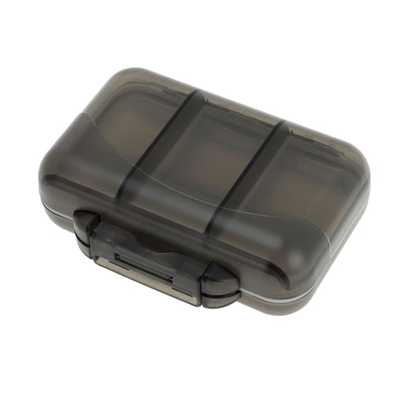 Unique Bargains 1 Pc 7 Grids Double Layer Pill Box for Travel Gray