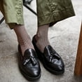 thumbnail image 3 of Men's Mercerized Cotton Dress Socks Business Casual Plaid Crew Sock Lightweight Soft Comfort, Medium 7.5-11.5, 3 of 7