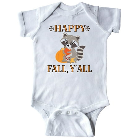 

Inktastic Happy Fall Y All Thanksgiving Raccoon Gift Baby Boy or Baby Girl Bodysuit