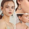 thumbnail image 2 of 12 Pairs Fashion Hollow Drop Dangle Earrings Set For Women Girls Bohemian National Style Eardrop With Bronze Waterdrop Leaf Feather Shaped Vintage Je, 2 of 2