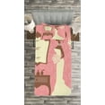 thumbnail image 3 of Ambesonne Wedding Quilted Bedspread Set 2 Pcs, Bridal Party Dress, Twin Size, Coral Brown and White, 3 of 3