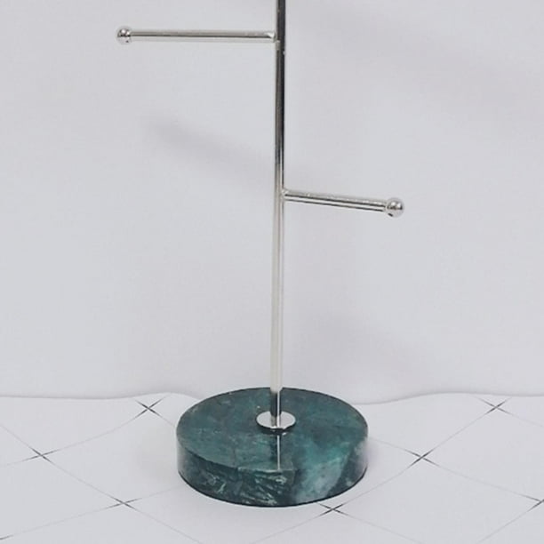 Bar Jewelry Display Rack Tier Table Top Stand Holder Marble Base