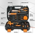thumbnail image 2 of 27 Pcs 12V 1300mAh Lithium Cordless Drill & Home Hand Repair Kit Combination Tool Set Orange, 2 of 7