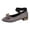 Grey, variant on Sparkly Rhinestones Bow Dress Shoes Women Fall Elegant Casual Suede Pointed Toe Chunky Low Heel Elastic Strappy Ballet Flat for Bride Dressy Black Size 6