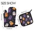 thumbnail image 2 of Yayeee Oven Mitts and Pot Holder Set of 4 Heat Resistant Kitchen Gloves Baking Hot Pad, Orange Halloween Ghosts, 2 of 5