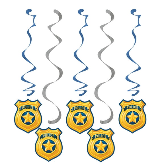 Police Party Dizzy Danglers, 5 pk
