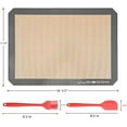 thumbnail image 2 of Silicone Baking Mat - Set of 2 Half Sheet (11 5/8" x 16 1/2"), 1 Scraper, 1 Oil brush - Non Stick Silicone Liner for Bake Pans & Rolling - /Pastry/Cookie/Bun/Bread Making, 2 of 7