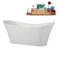 thumbnail image 2 of 67" Streamline B-476-211-WH Soaking Matte White Freestanding Tub and Tray With Internal Drain in Glossy White, 2 of 10