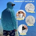thumbnail image 4 of SEANATIVE Men's Summer Fishing Hoodie Top Long Sleeve UV Protection Hooded Fishing Shirt with Mesh Face Mask, Hiking Running T-Shirt Cooling Outdoor Wear, 4XL, Ocean Water Print Blue, 4 of 7