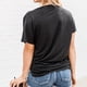 thumbnail image 3 of Top con Botones para Mujer, Color Puro, Dobladillo Irregular, Transpirable, Informal, Suelto, para Picnic, Negro, XXL, 3 of 6