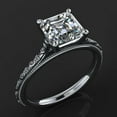 thumbnail image 3 of HeartsAndYou Vintage Inspired Milgrain Engagement Ring for Women 1.6ct Asscher Cut Moissanite 18k White Gold Over Silver, 3 of 9