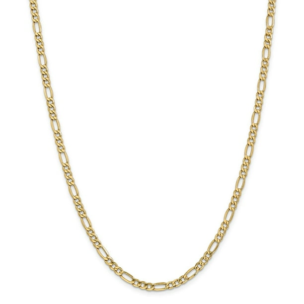 AA Jewels 14k Yellow Gold 4.75mm Figaro Chain Necklace with Secure