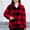 Red, variant on Amidoa Winter Women's Coats Fleece Yellow Fuzzy Coats Collared Plaid Button down Cardigan Shackets for Women 2025 L