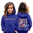 thumbnail image 2 of Grblisyd Cute Christian Graphic Hoodies For Girls Cute JESUS LOVES YOU Graphic Hoodie Kids Jesus Sweatshirt Religious Bible Verse Pullover, 2 of 6
