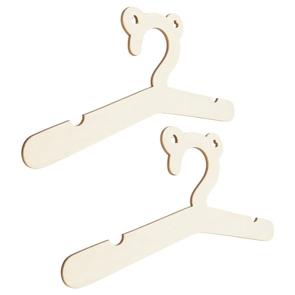 COMPUKAS Children Hangers Wood Brown for Home Decoration and Storage 2Pcs 11.8X4.1In