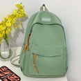 thumbnail image 3 of Nylon Fashion Backpack Casual Candy Color Solid Color Shopper Bag (Green), 3 of 5