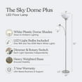 thumbnail image 3 of Brightech Sky Dome Plus LED Floor lamp, Torchiere Super Bright Floor Lamp for Living Rooms & Offices - Dimmable Tall Standing Lamp for Bedroom Reading - Silver, 3 of 5
