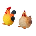 thumbnail image 2 of Figuras en miniatura de pollo 2x Decoración de la forma de flores Resina Decoración decorativa Decoración Estatuas de jardín para el porche para el Naranja y marrón, 2 of 8