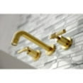 thumbnail image 4 of Kingston Brass KS8127ML Milano 2-Handle 8 in. Wall Mount Bathroom Faucet, Brushed Brass, 4 of 5